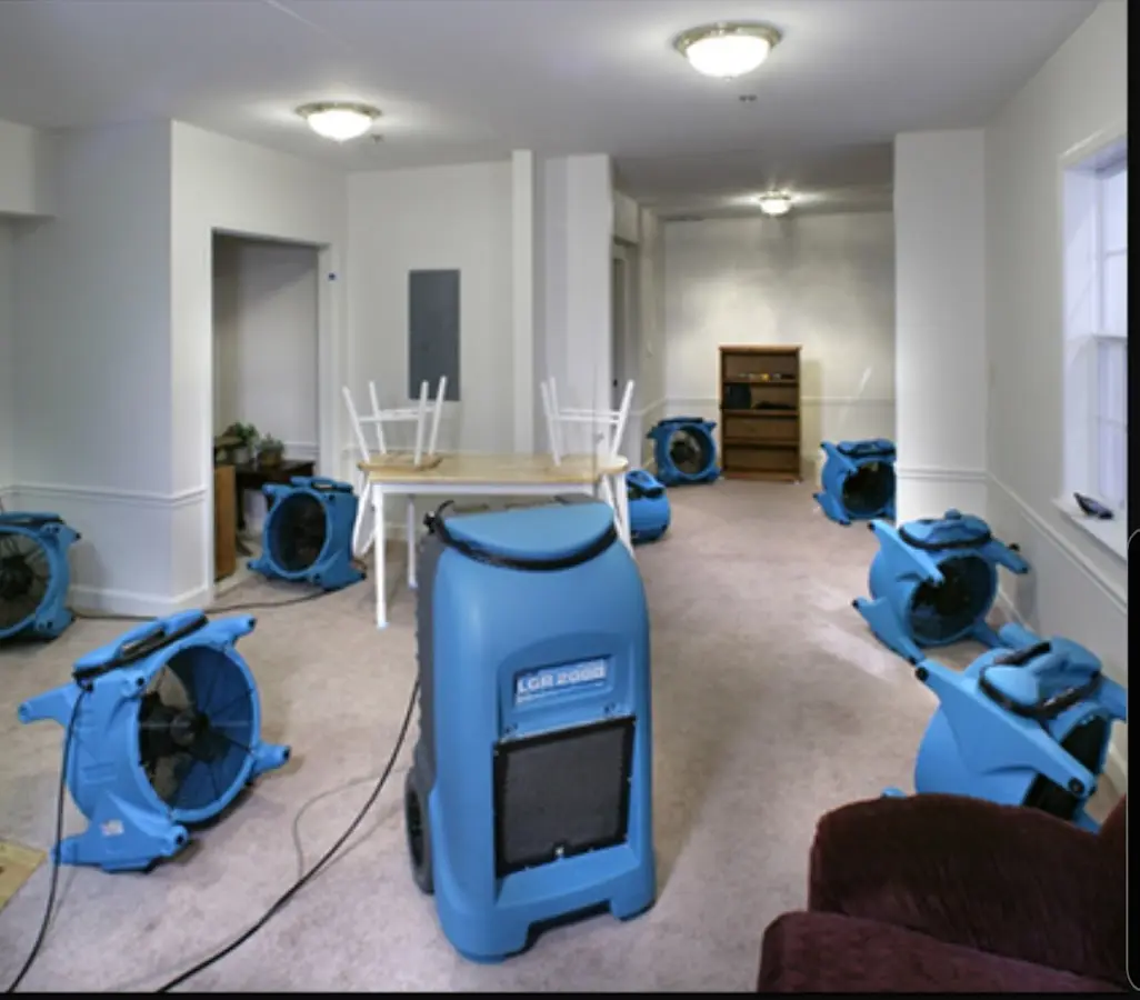 Air movers and dehumidifier setup for Water Extraction & Removal in Punta Gorda